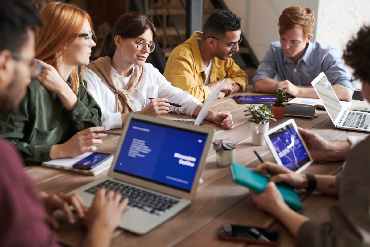 Businesspeople working in an Office