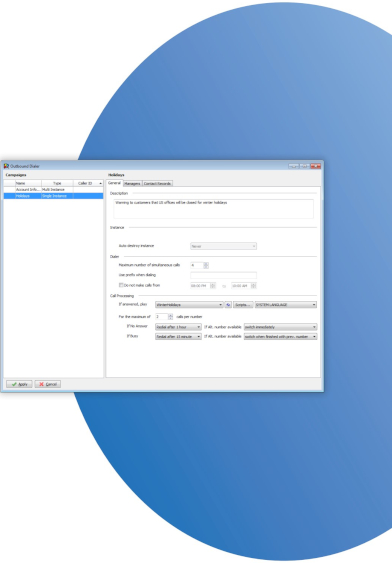 Zultys MXoutbound Advanced Outbound Dialer Solution Application window